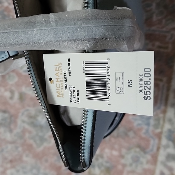 Michael Kors Charlotte TZ Tote Vista Blue Large - Picture 15 of 16